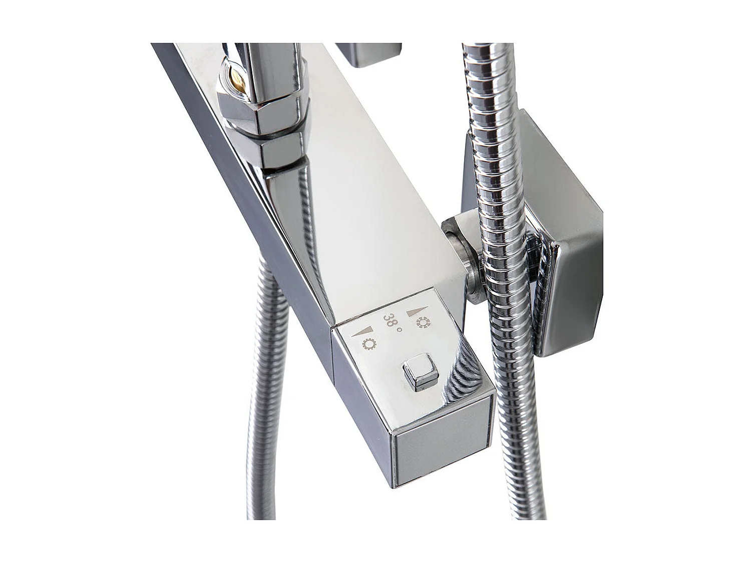 Colonne De Douche Thermostatique Carrée Finition Chromée