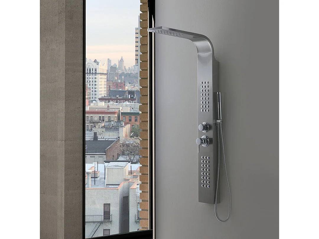 Panneau De Douche En Acier Inoxydable 304 Brossé H 125Cm
