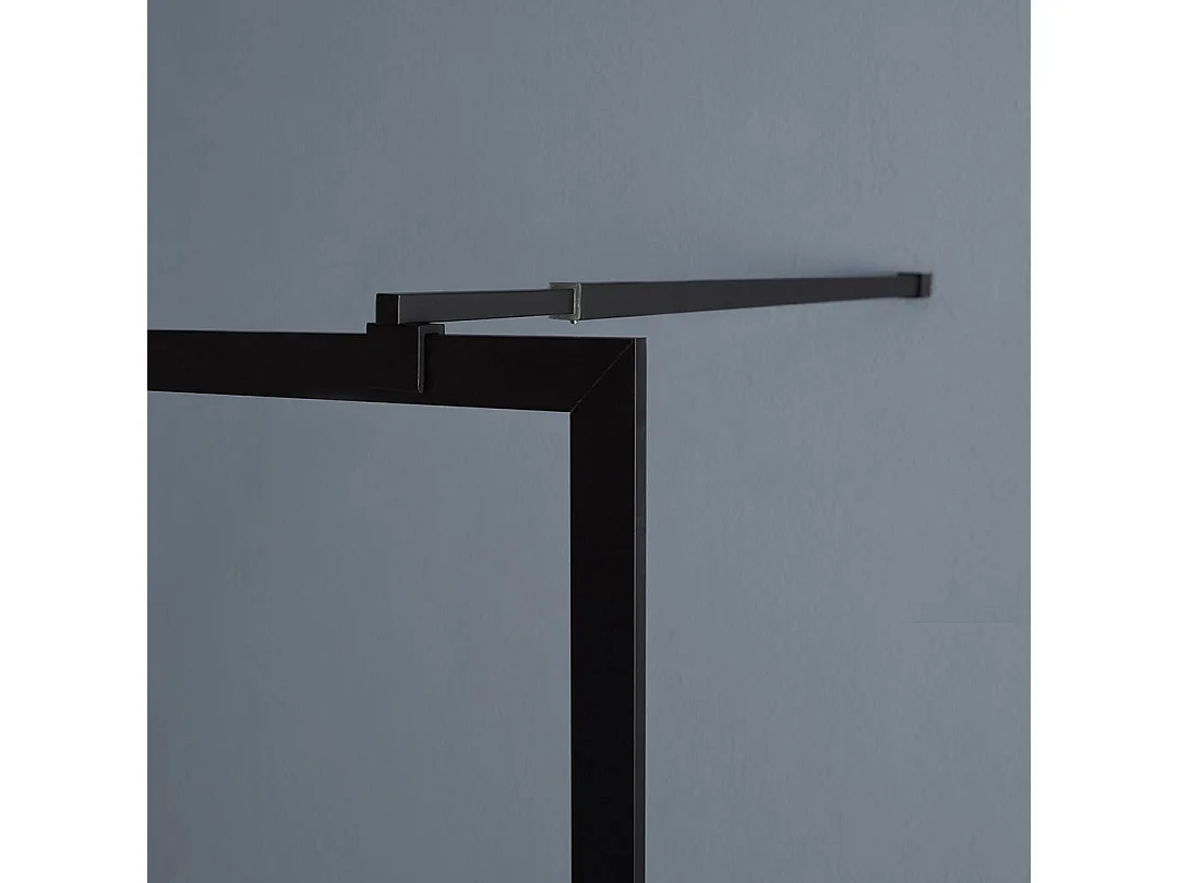 Paroi De Douche À L'italienne 90Cm Avec Verre Transparent Et Cadre Noir