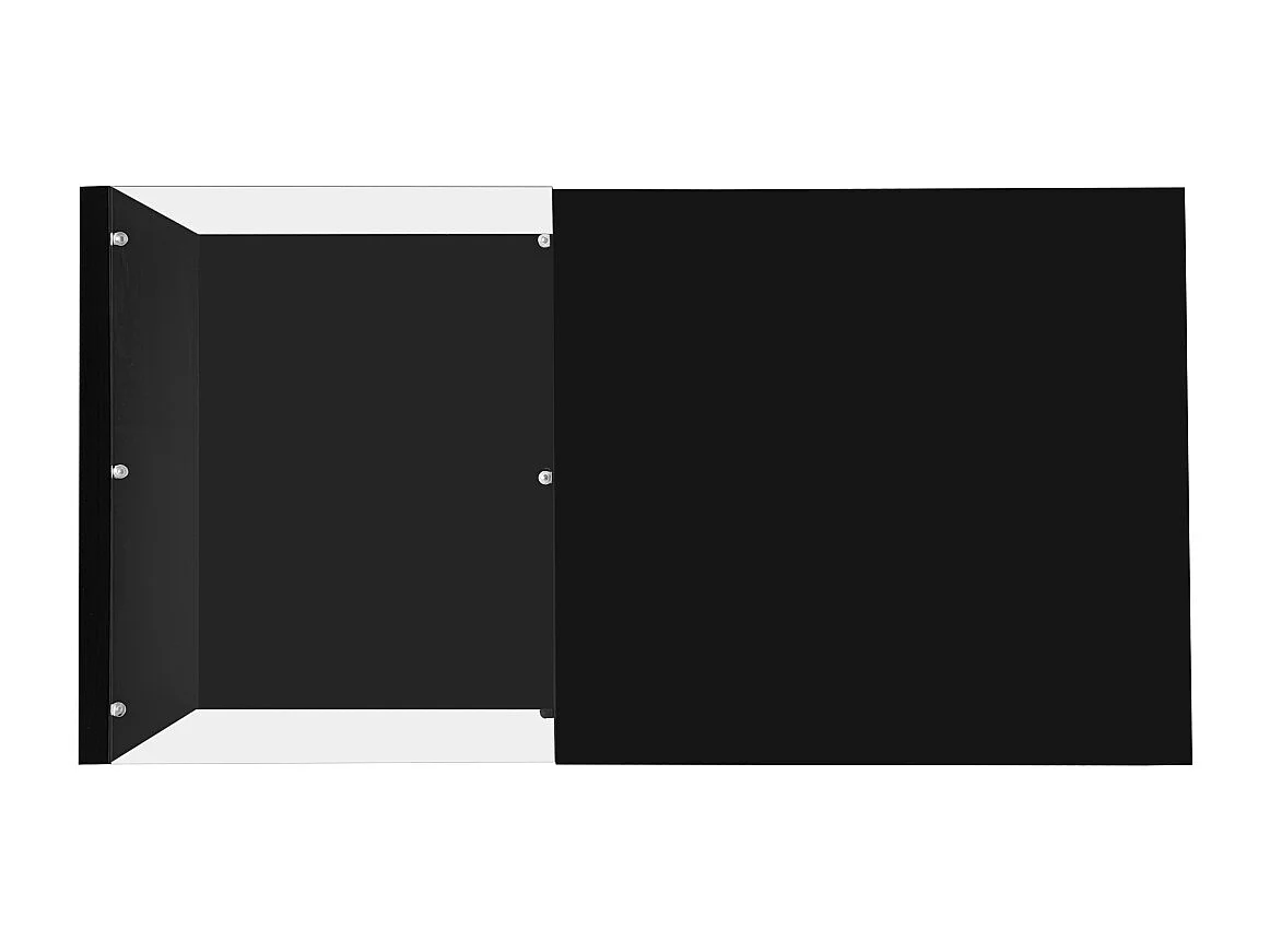 Tavolino da caffè moderno a LED, in vetro nero e legno con ampio cassetto, soggiorno, 105x55x32,5 cm