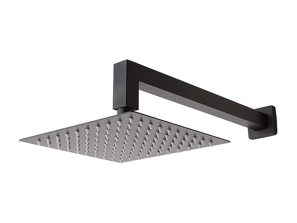 Set De Douche Complet: Pomme Haute, Support Mural, Ensemble De Douche En Noir Mat