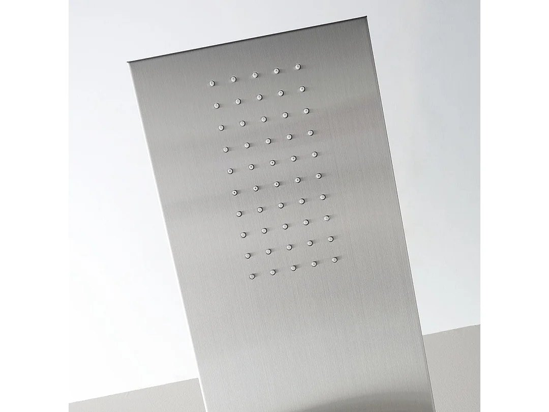 Panneau De Douche Chromé Avec Hydromassage Et Pommeau De Douche À Pluie