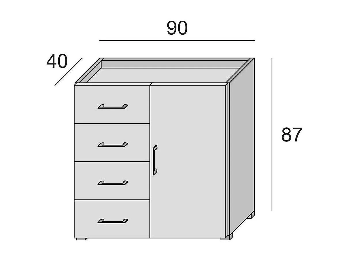 Armoire Blanche Avec Porte Et Tiroirs Et Plateau Gris Ciment