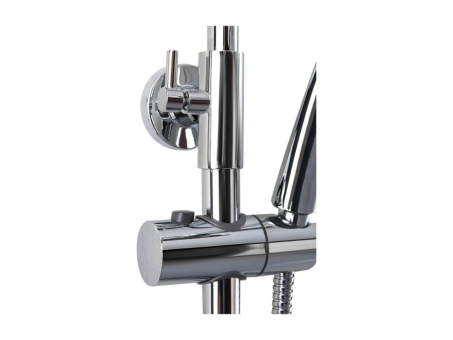 Colonne De Douche En Laiton Chromé Avec Douche De Tête Et Douchette À Main