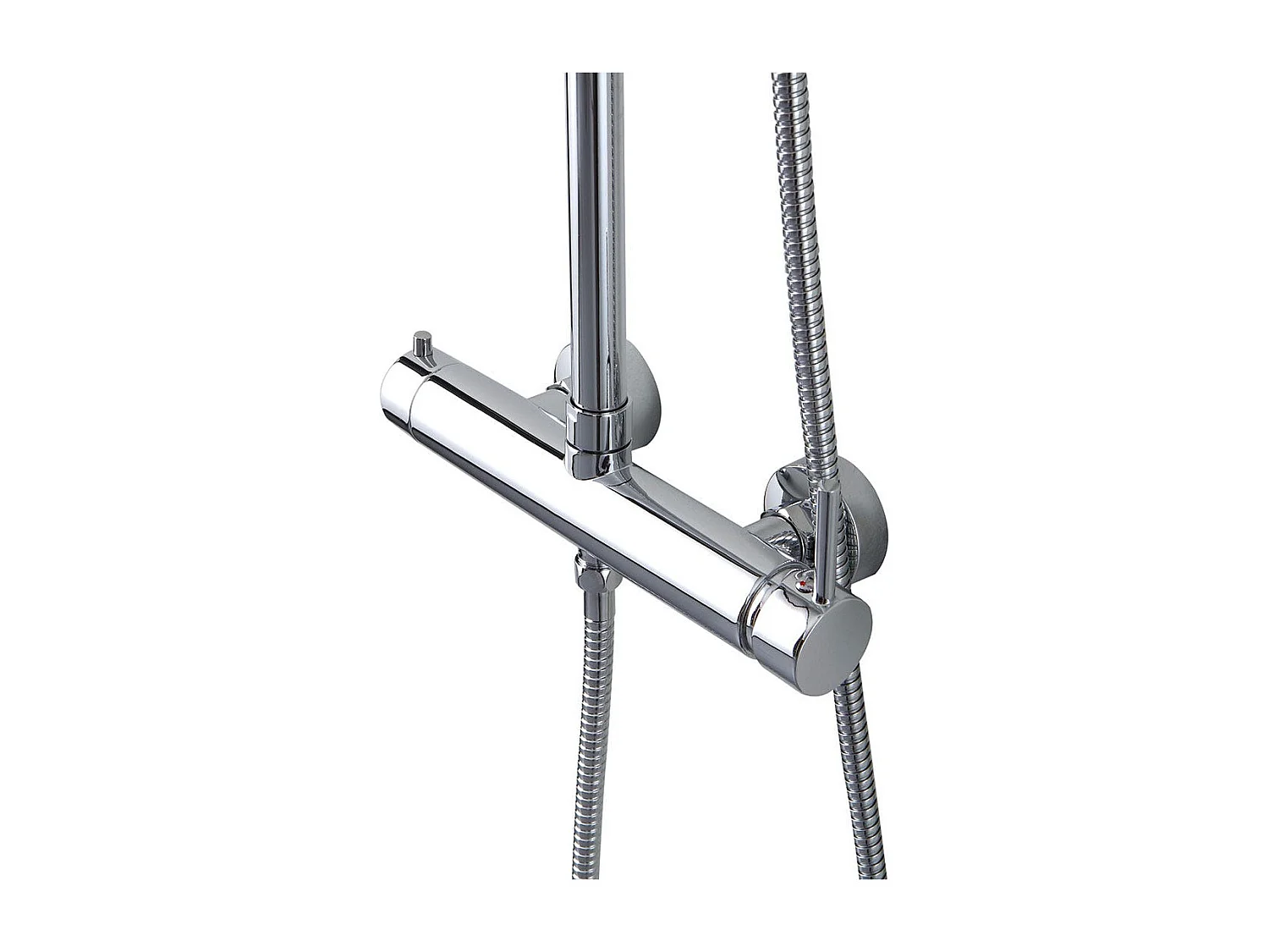 Colonne De Douche En Laiton Chromé Avec Douche De Tête Et Douchette À Main