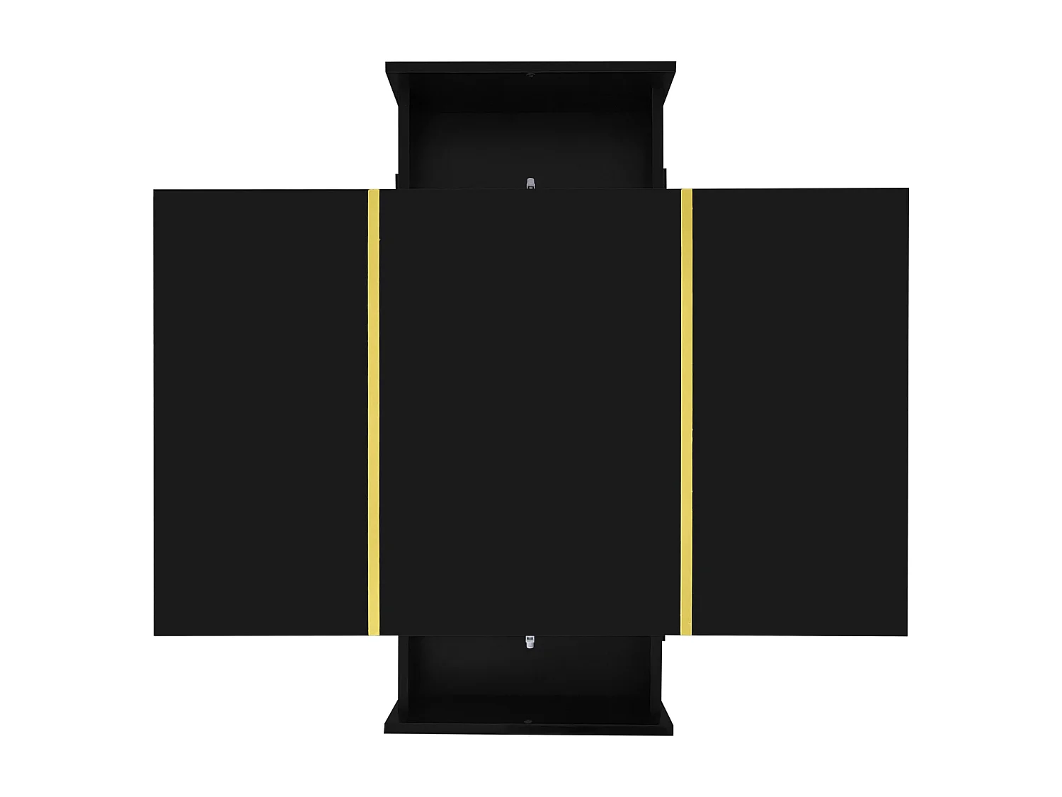 Table basse moderne noir laqué avec 2 tiroirs, salon contemporain