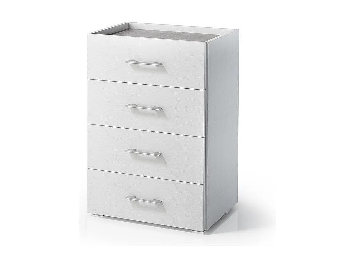 Meuble À 4 Tiroirs Effet Bois Blanc Pour Salle De Bains