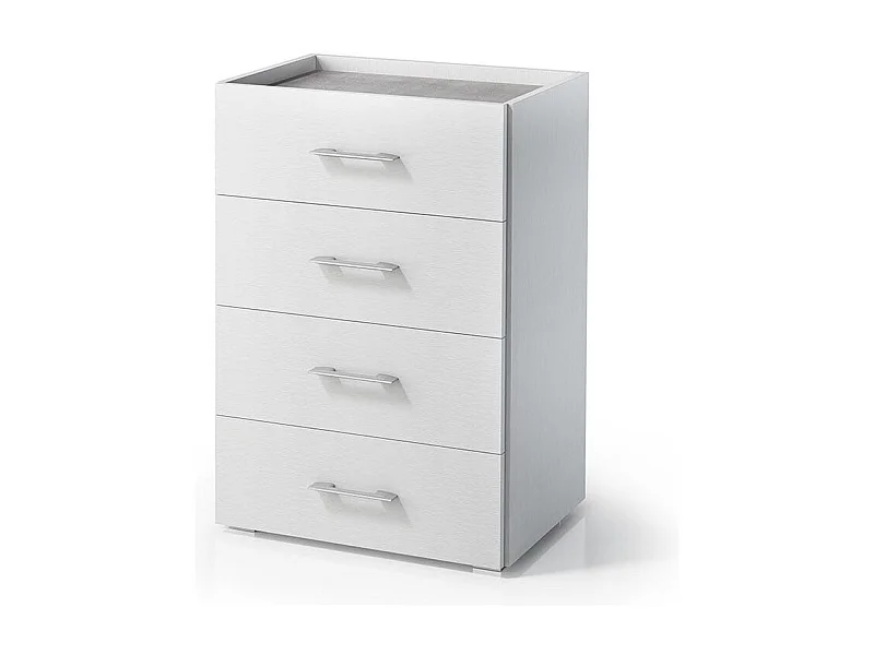 Meuble À 4 Tiroirs Effet Bois Blanc Pour Salle De Bains