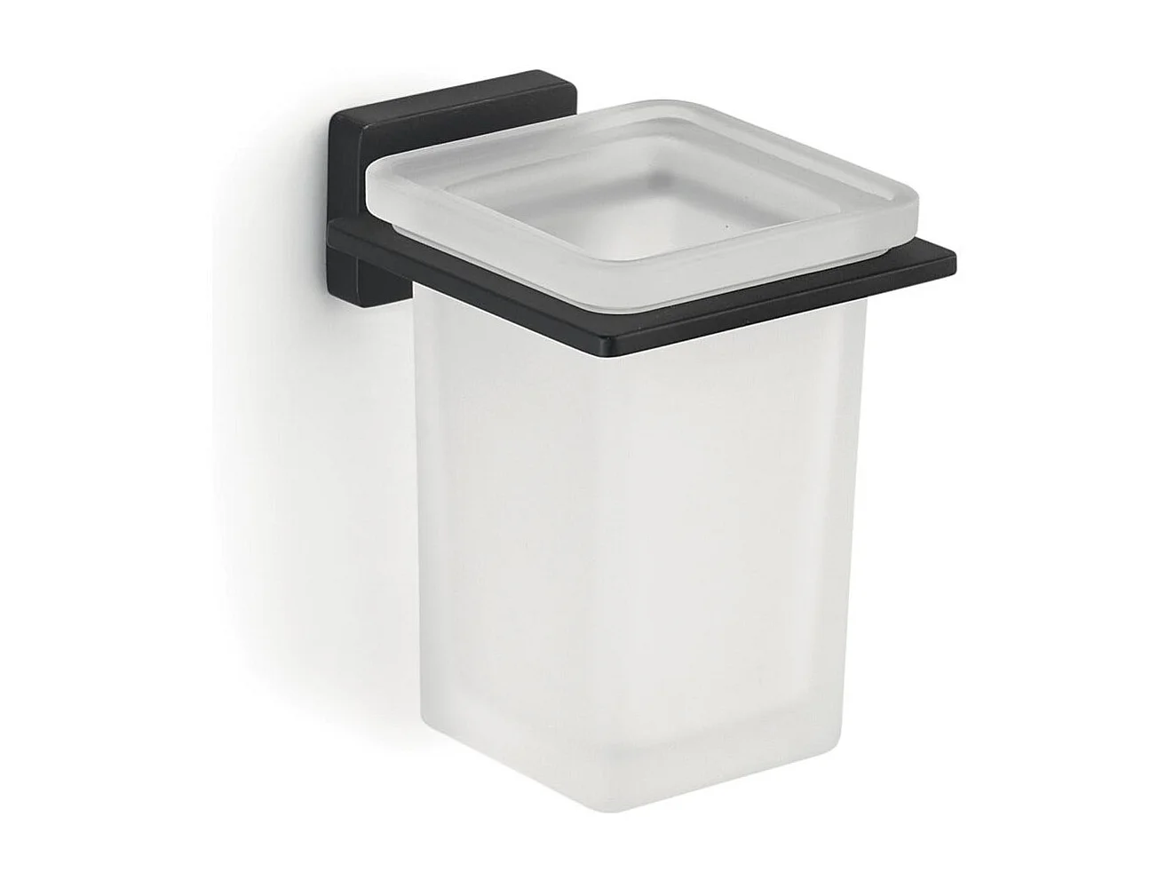 Porte-Brosse À Dents En Verre Noir Mat | Atene