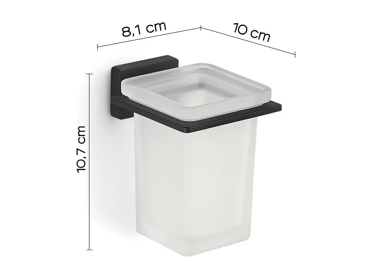 Porte-Brosse À Dents En Verre Noir Mat | Atene
