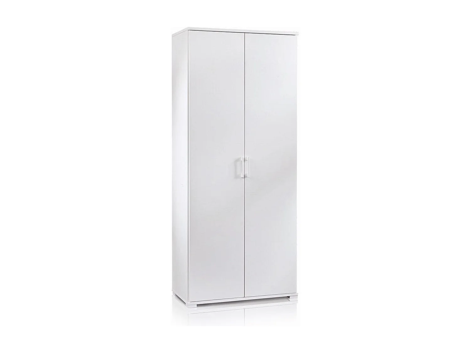 Armoire Polyvalente Avec 2 Portes Battantes Et 4 Étagères Blanc