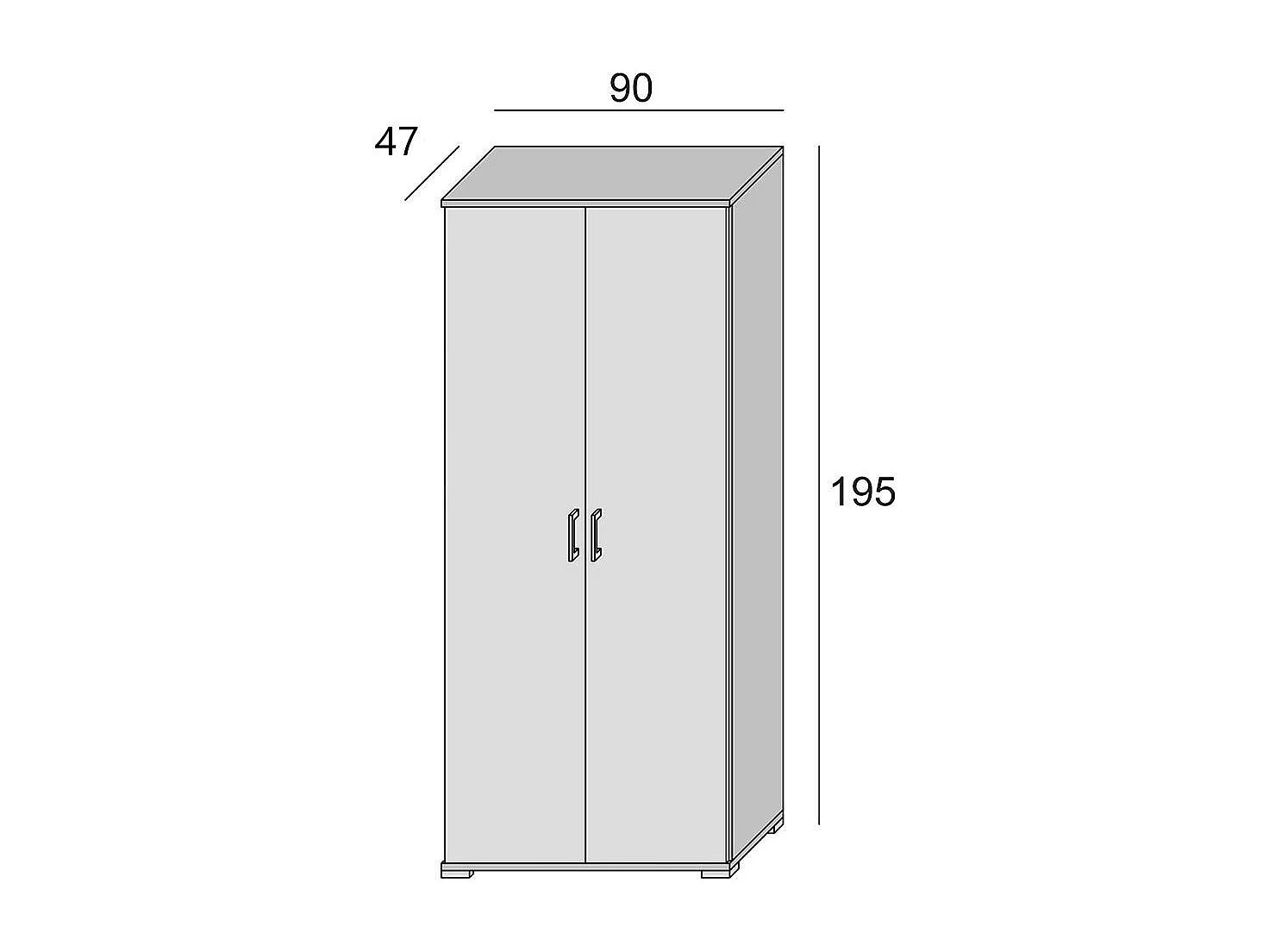 Armoire Polyvalente Avec 2 Portes Battantes Et 4 Étagères Blanc