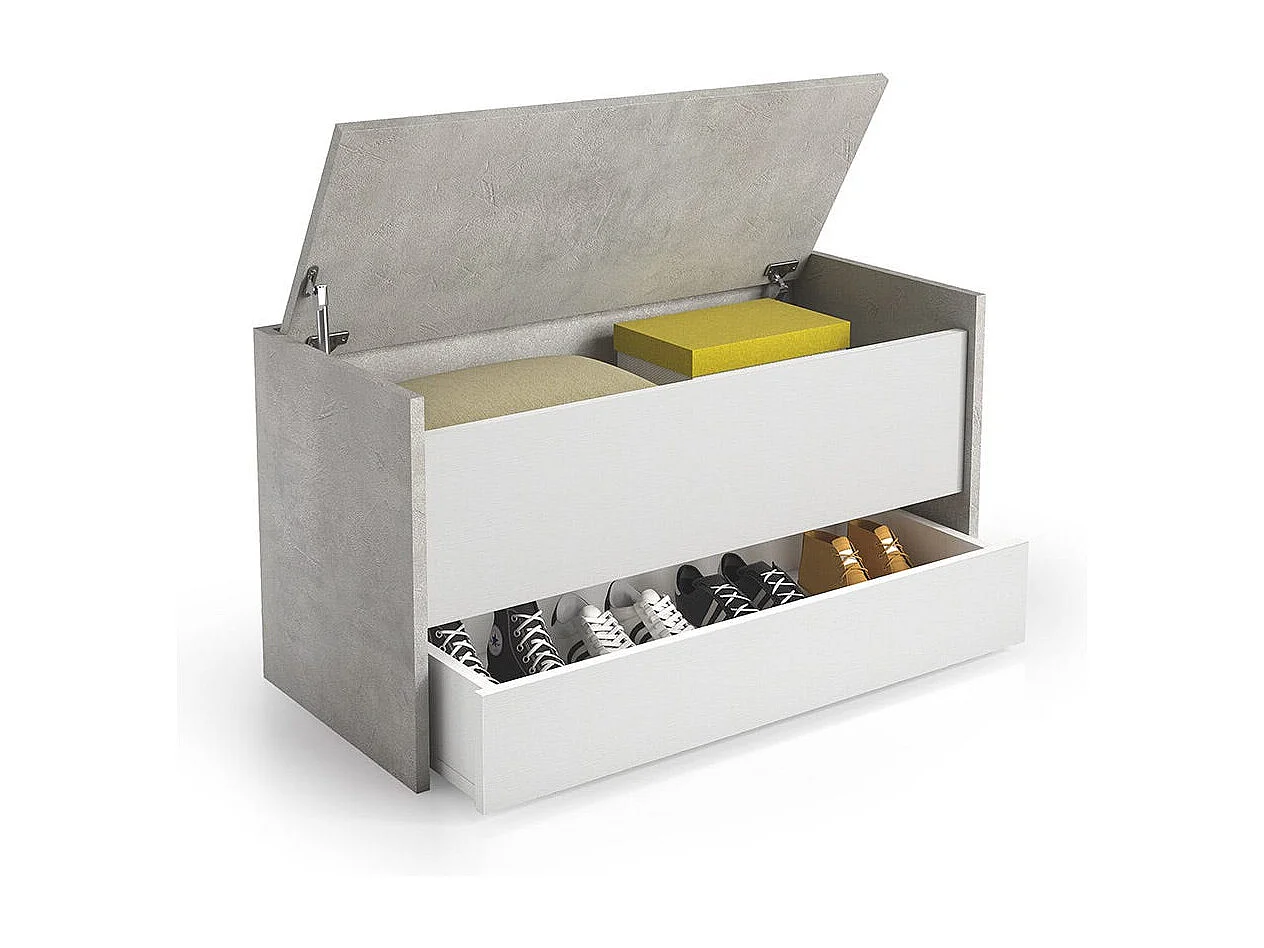 Coffre À Conteneurs En Béton Avec 1 Tiroir Blanc