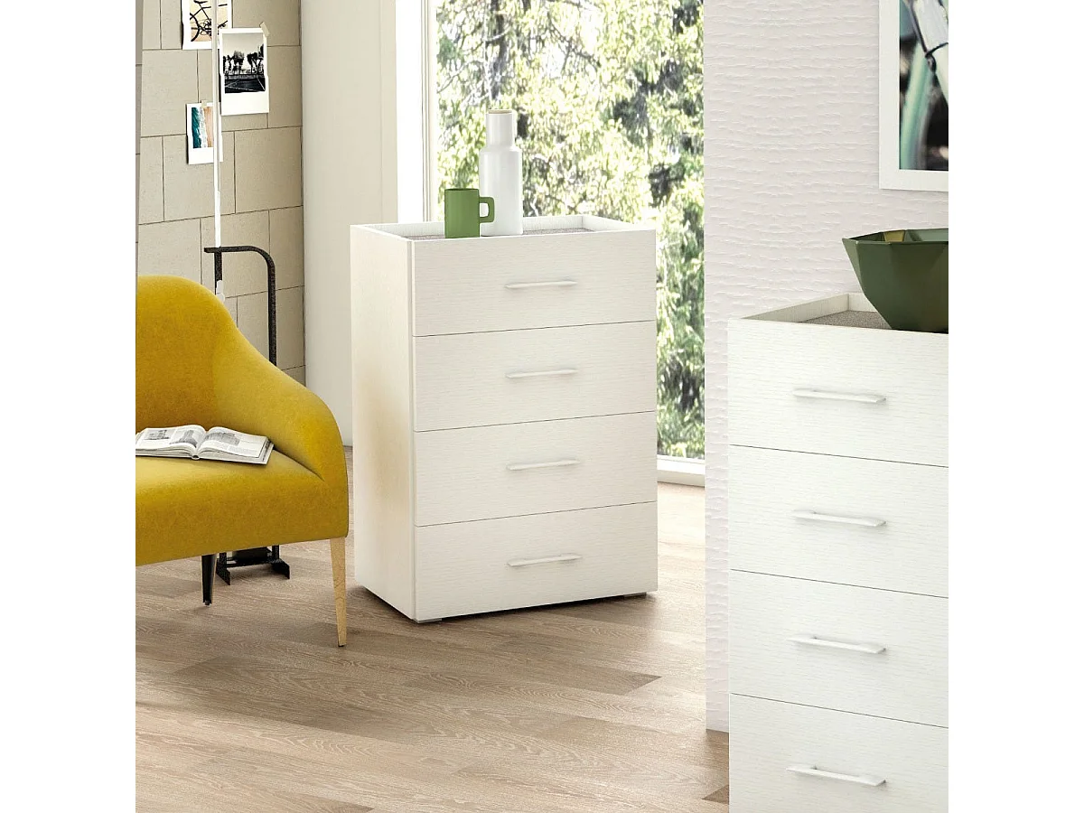 Commode Polyvalente À 4 Tiroirs Avec Plateau En Béton