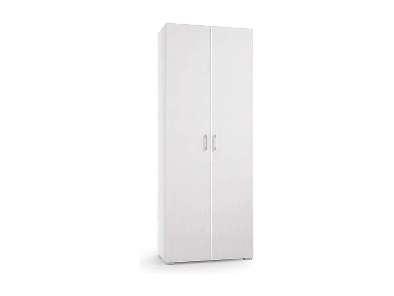 Meuble Polyvalent En Bois 72Cm 2 Portes Avec Étagères Et Tiroir Blanc