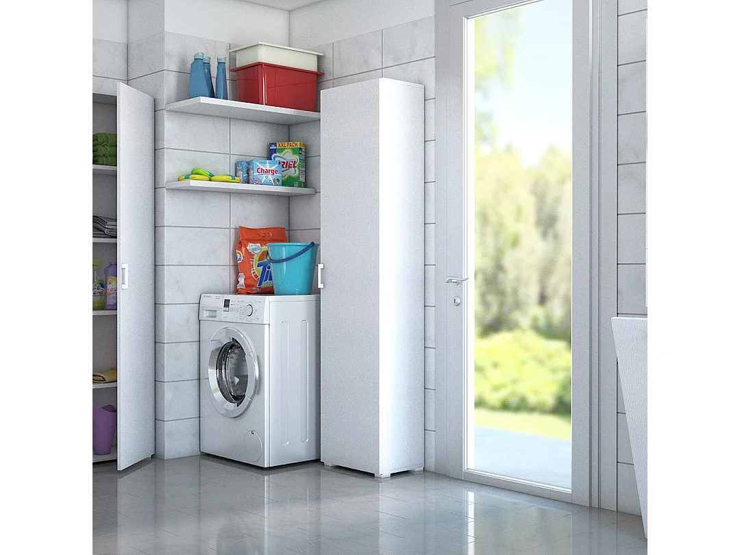 Armoire Colonne Polyvalente L.45Cm Avec 1 Porte Blanc