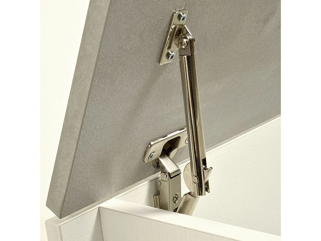 Coffre De Rangement En Bois Blanc Avec Siège En Ciment