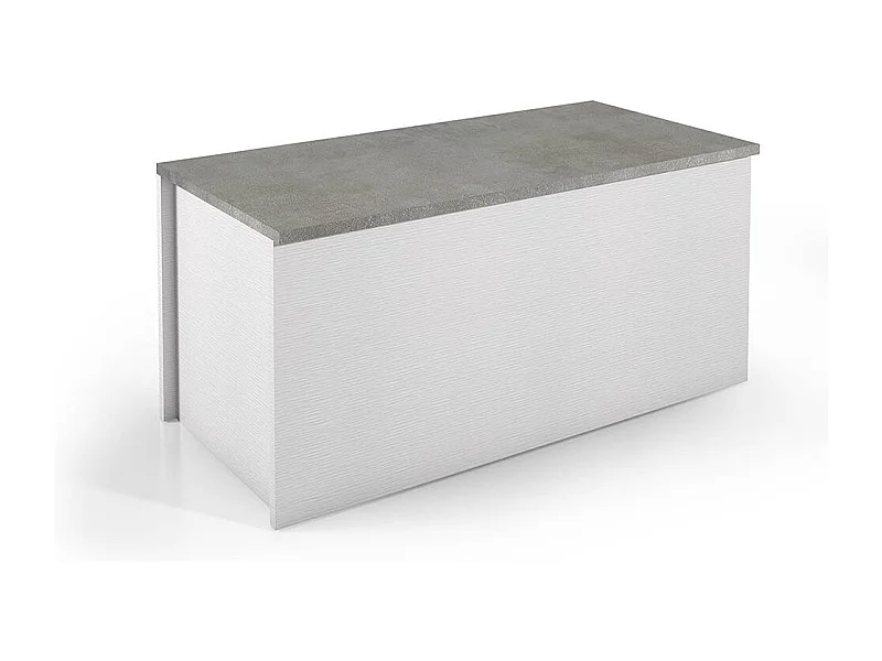 Coffre De Rangement En Bois Blanc Avec Siège En Ciment