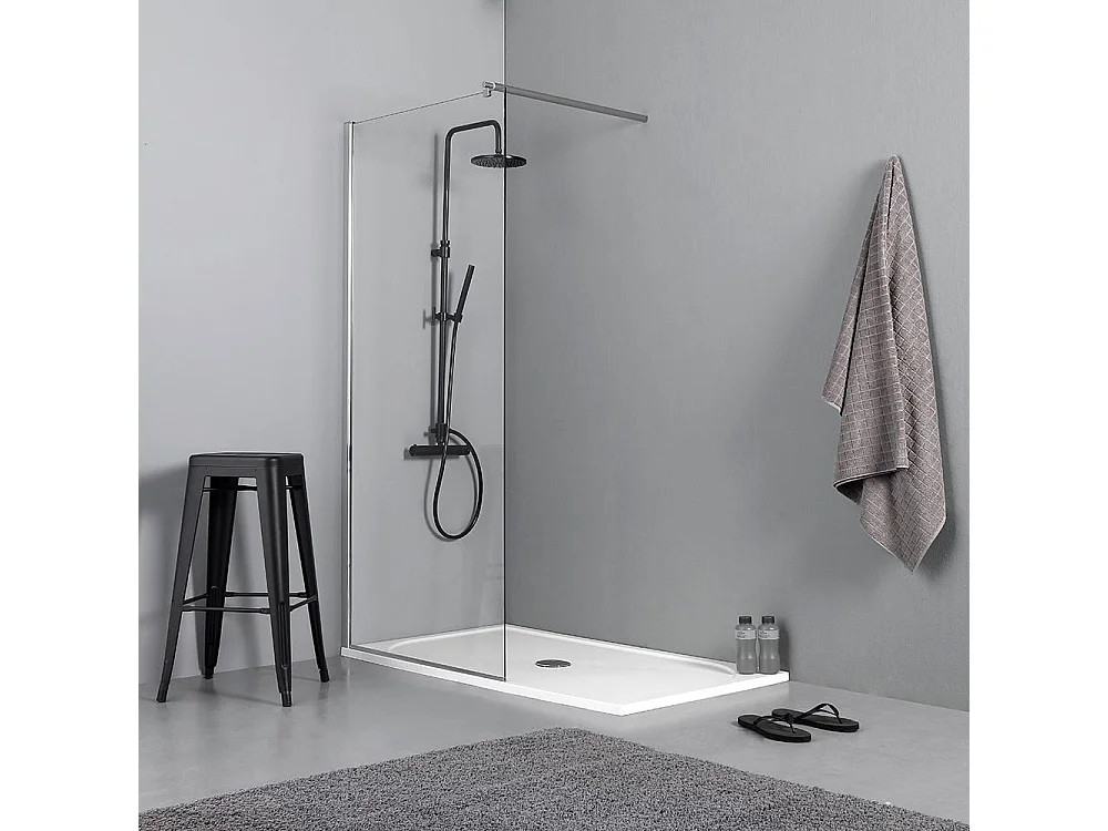 Paroi Pour Douche À L'italienne Walk-In 90 Cm Pour Receveur De Douche Ou A Fil De Sol