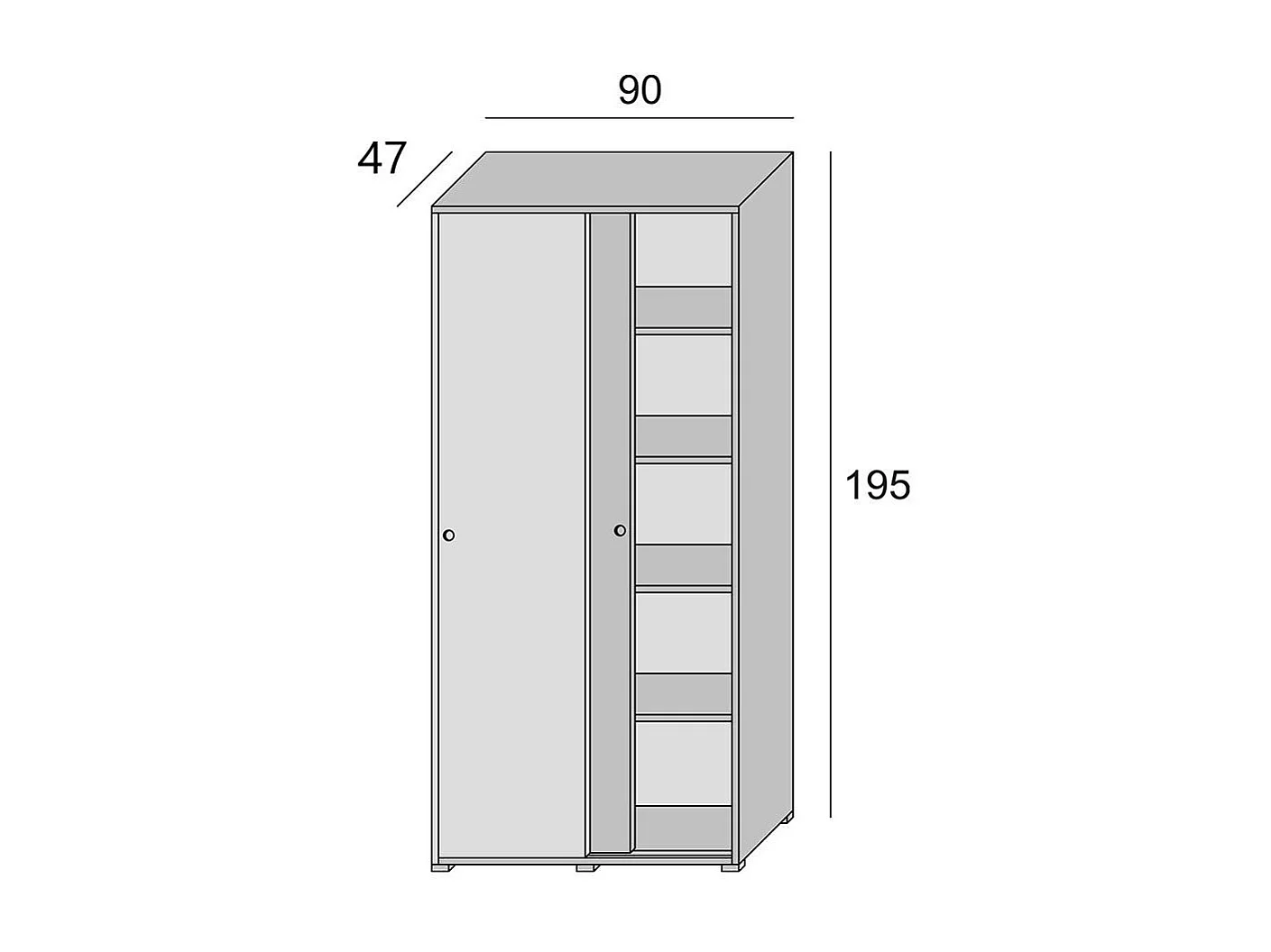 Armoire Blanche Multi-Usages Avec Double Porte Coulissante