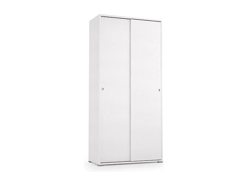 Armoire Blanche Multi-Usages Avec Double Porte Coulissante