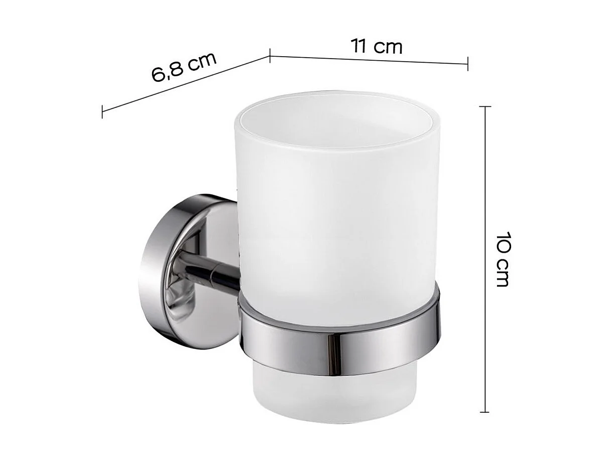 Porte-Brosse À Dents En Verre Dépoli Et Acier Poli  | Loto