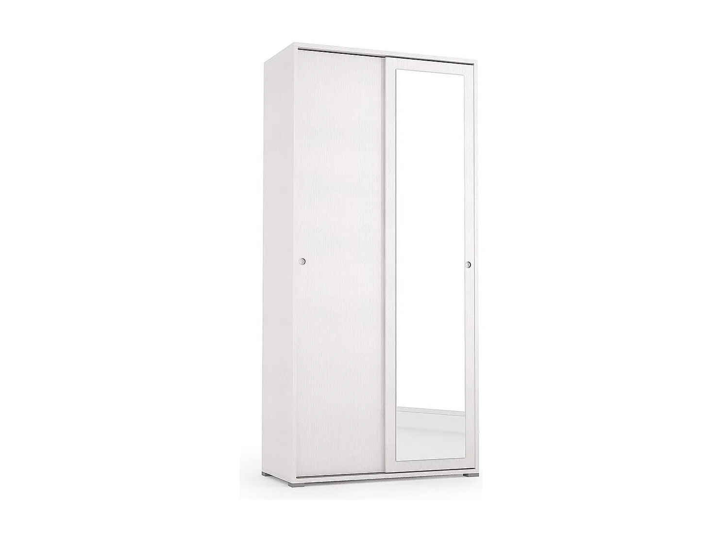Armoire Polyvalente Avec Tube De Suspension Blanc Avec Portes Coulissantes
