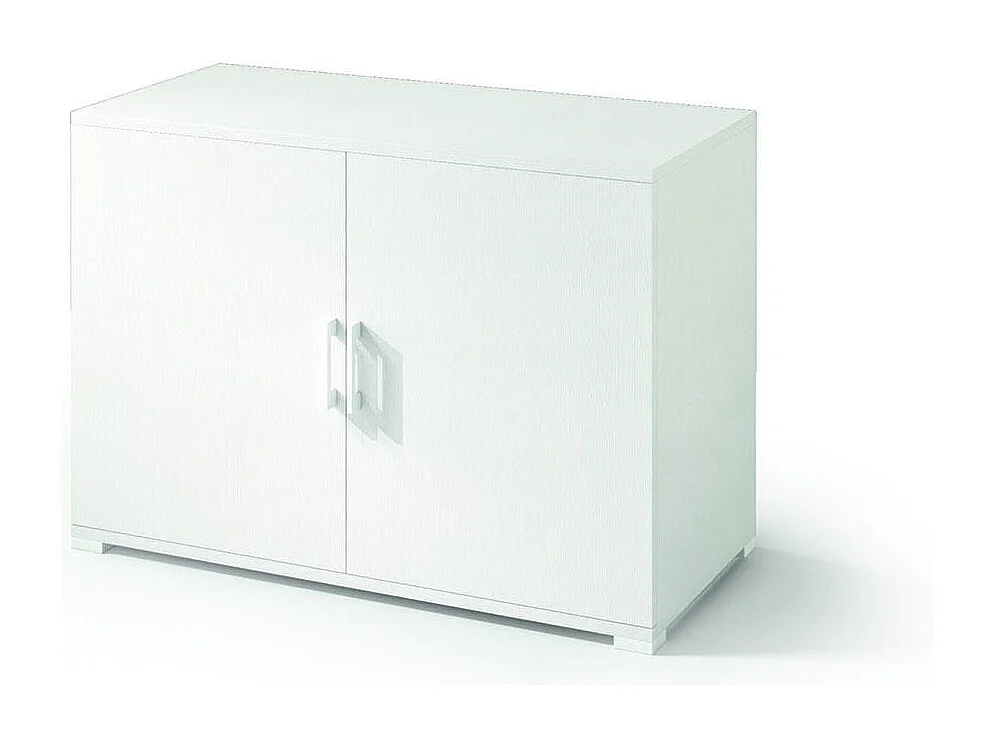 Meuble De Rangement Pour Salle De Bain À Double Porte Blanc H66cm