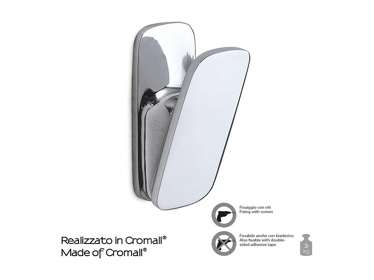 Porte-Manteau Mural Simple En Métal Chromé