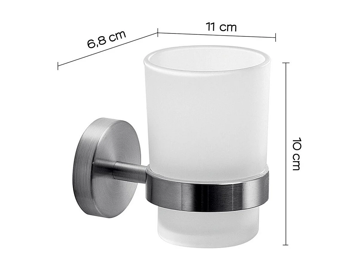 Porte-Brosse À Dents Mural En Verre Et Acier | Loto