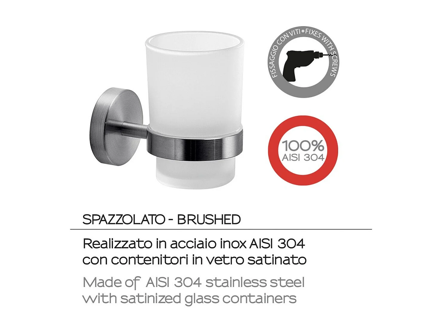 Porte-Brosse À Dents Mural En Verre Et Acier | Loto