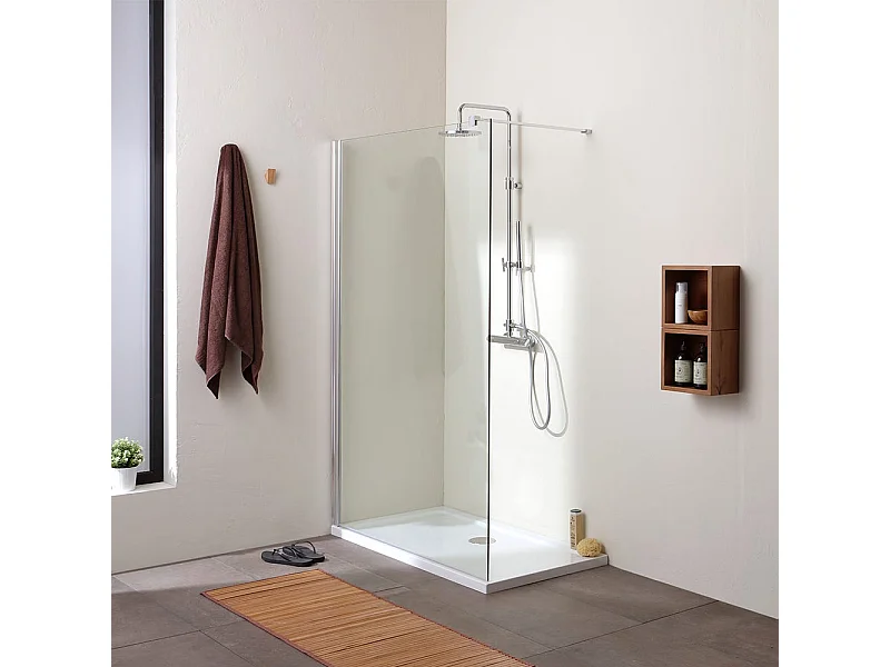 Paroi De Douche Walk-In En Verre Tranparent De 8 Mm