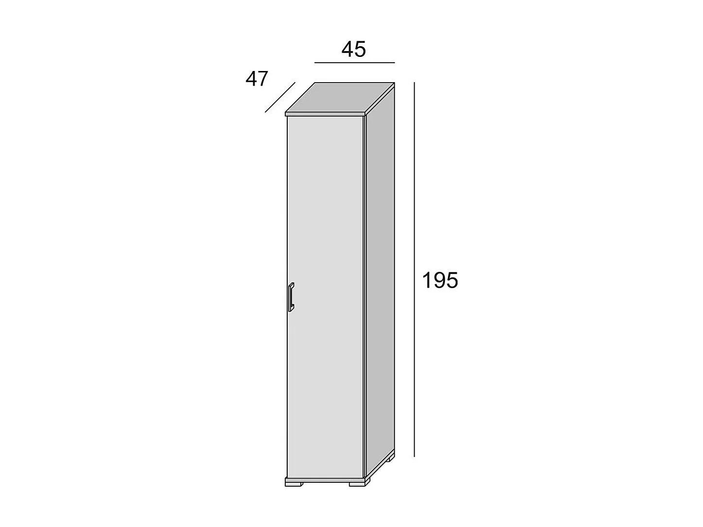 Colonnes Polyvalentes Blanc 45Cm 1 Porte Effet Béton