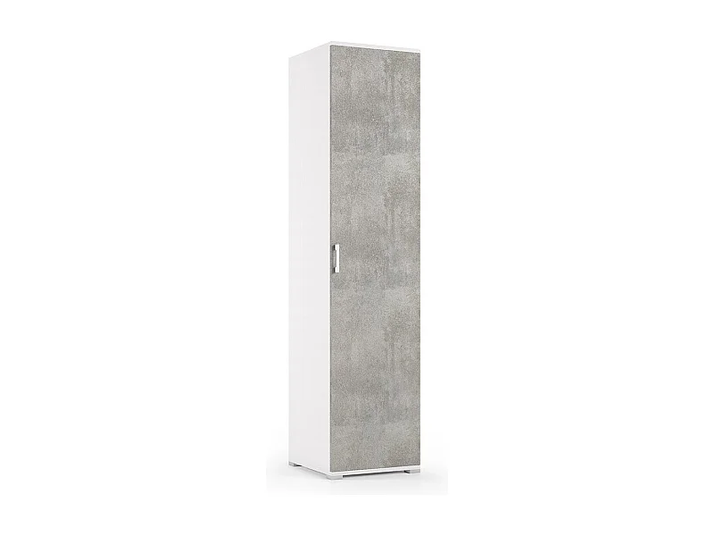 Colonnes Polyvalentes Blanc 45Cm 1 Porte Effet Béton