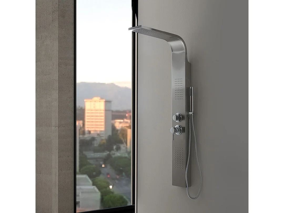 Panneau De Douche En Acier Inoxydable Avec Jets Hydromassants Chromés