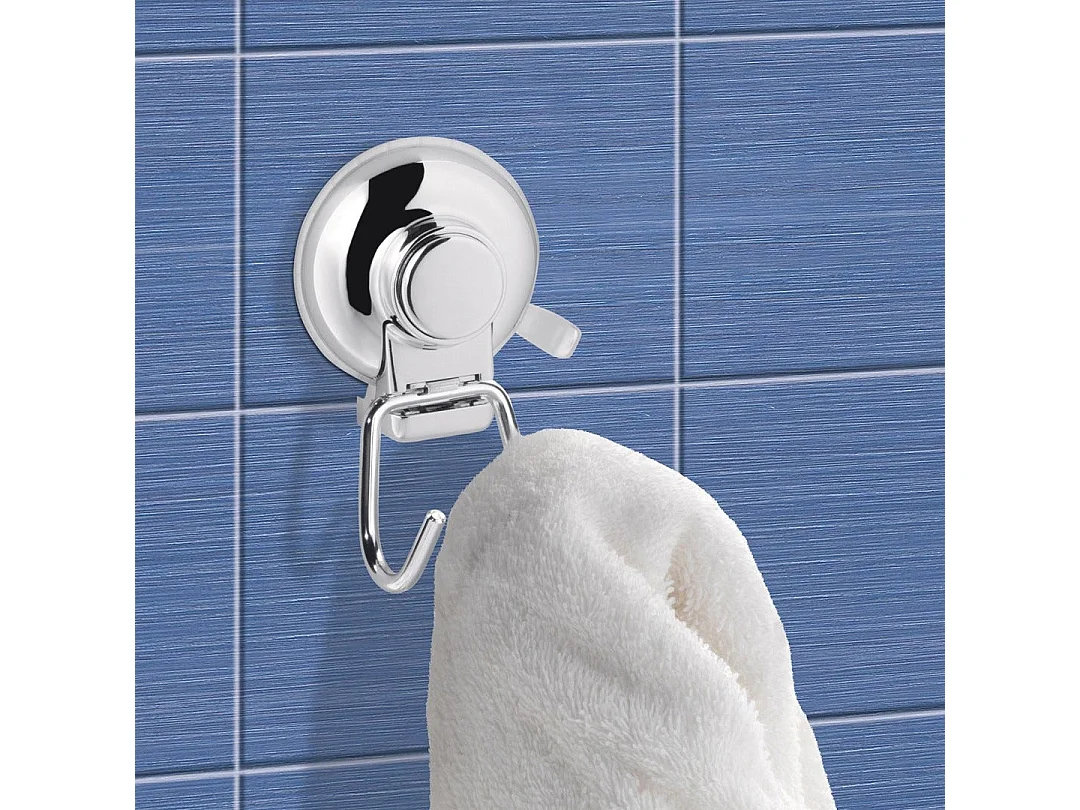 Cintre À 2 Crochets Avec Ventouse En Métal Chromé | Menta