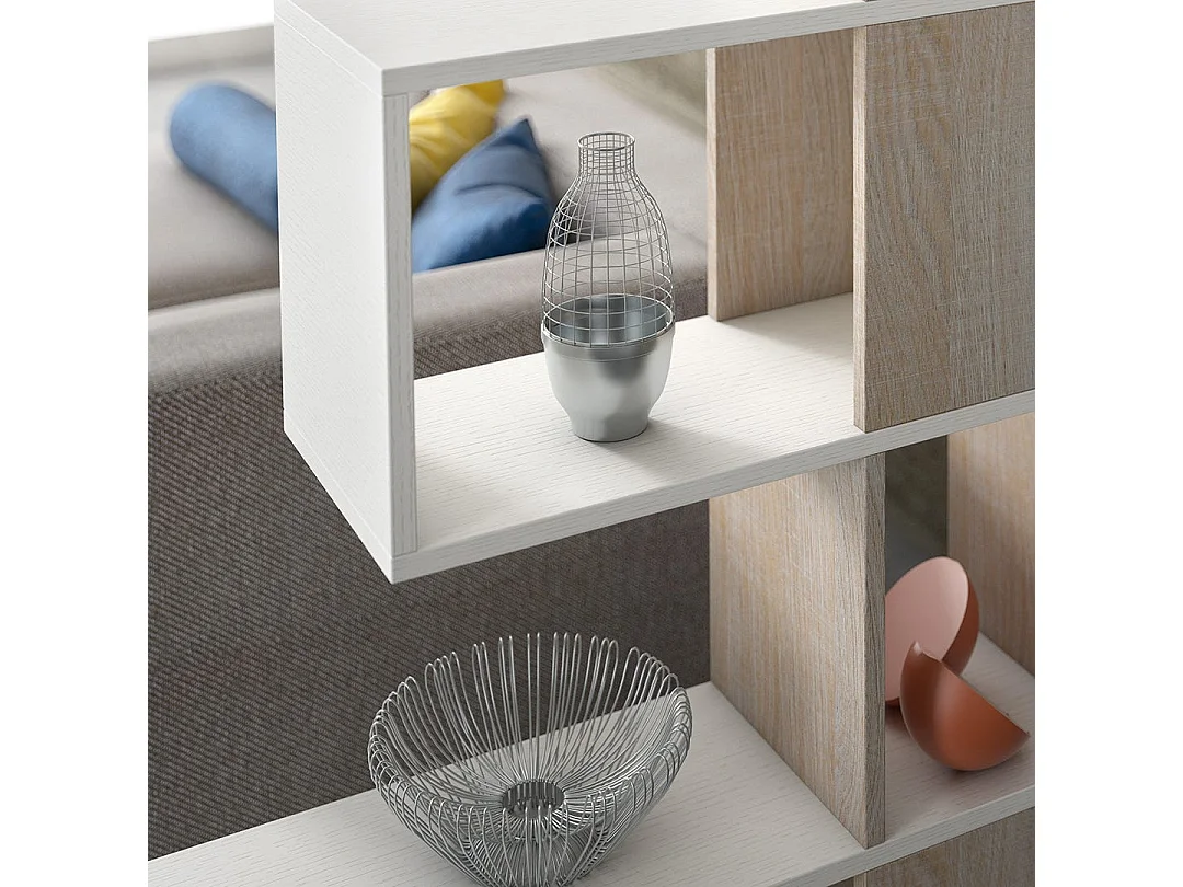 Étagère Moderne En Chêne Et Blanc