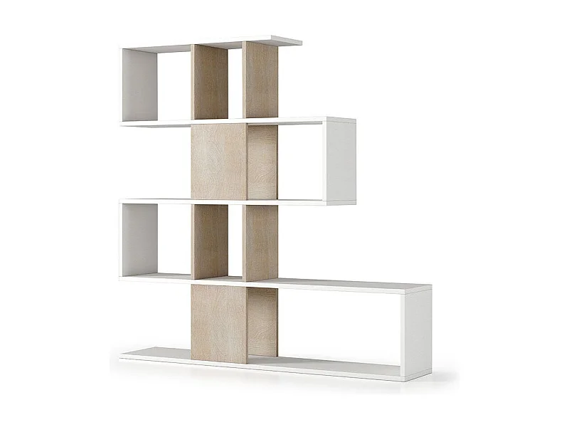 Étagère Moderne En Chêne Et Blanc