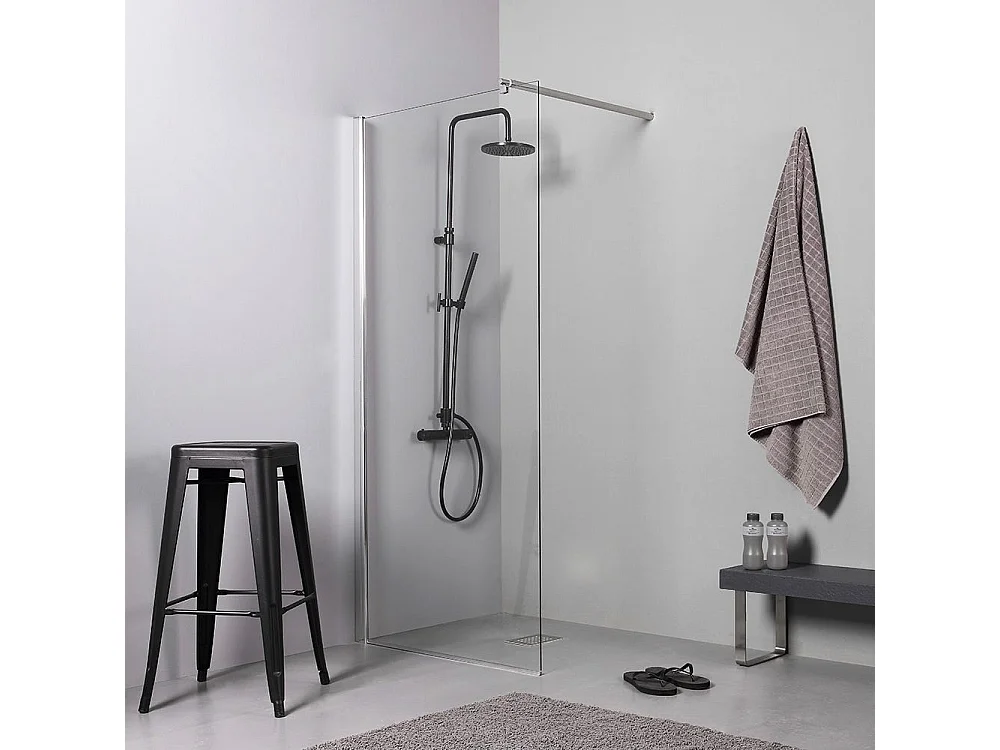 Paroi De Douche Walk-In En 110 Cm H 190 Cm Verre Transparent