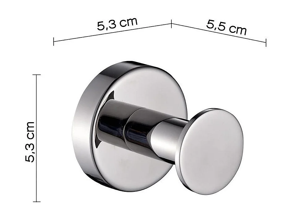 Support Mural Simple En Acier Chromé Poli | Loto