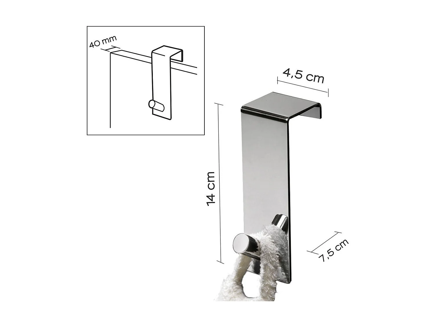 Porte-Manteau Simple En Acier Inoxydable