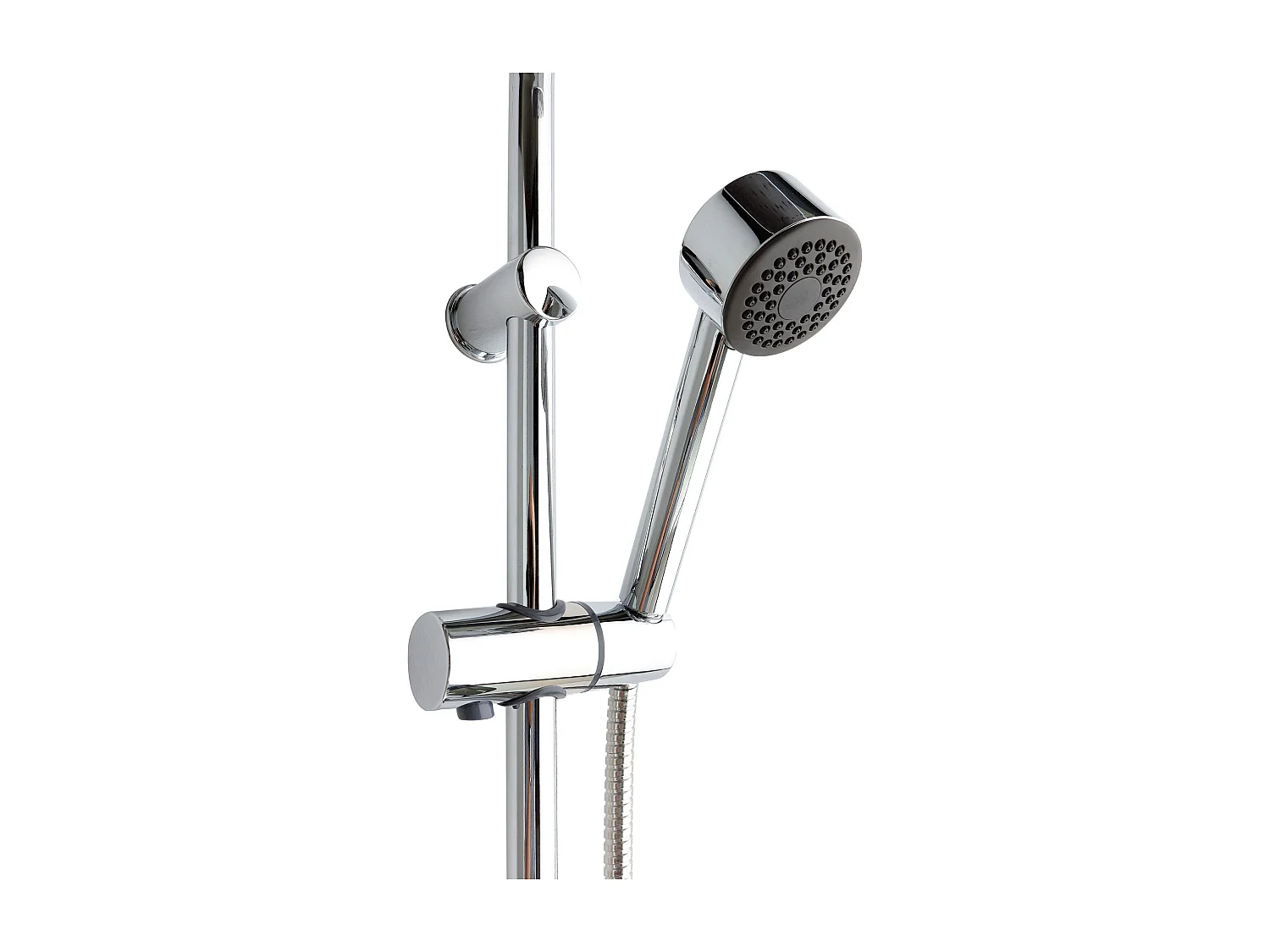 Colonne De Douche Avec Pommeau Rond Fixe, Douchette Et Porte-Savon