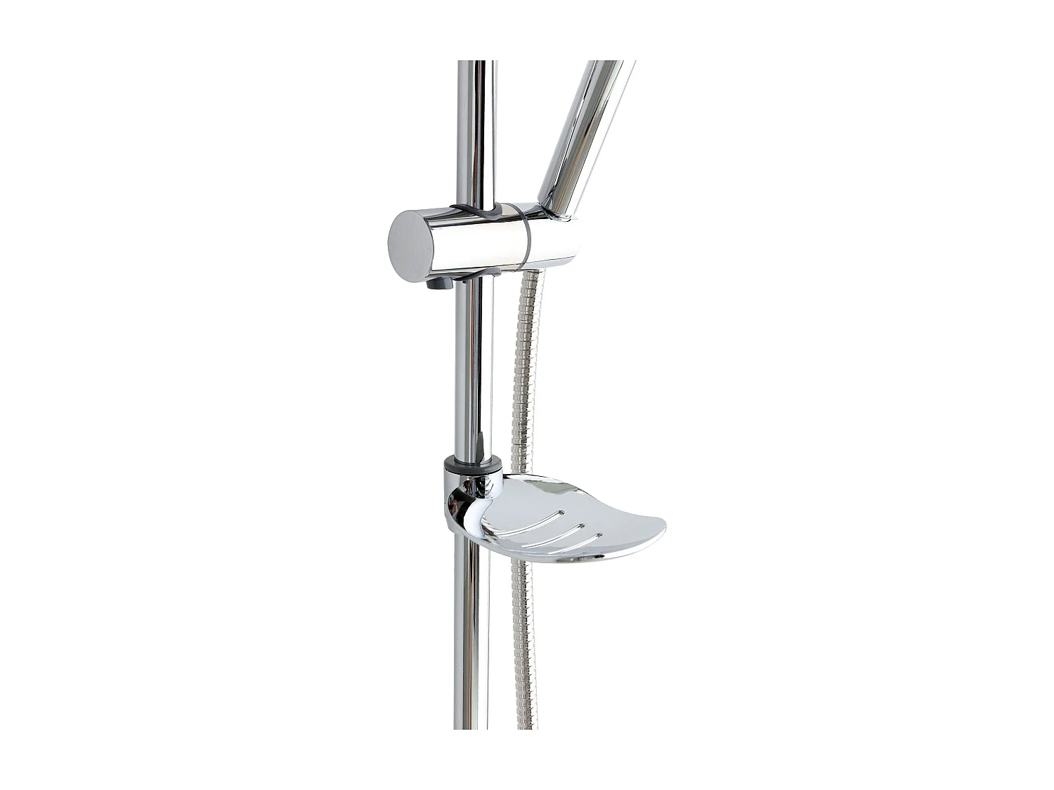 Colonne De Douche Avec Pommeau Rond Fixe, Douchette Et Porte-Savon