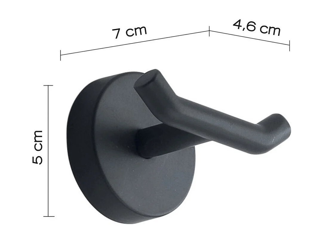 Porte-Manteau Mural En Acier Inoxydable Noir Mat | Violetta