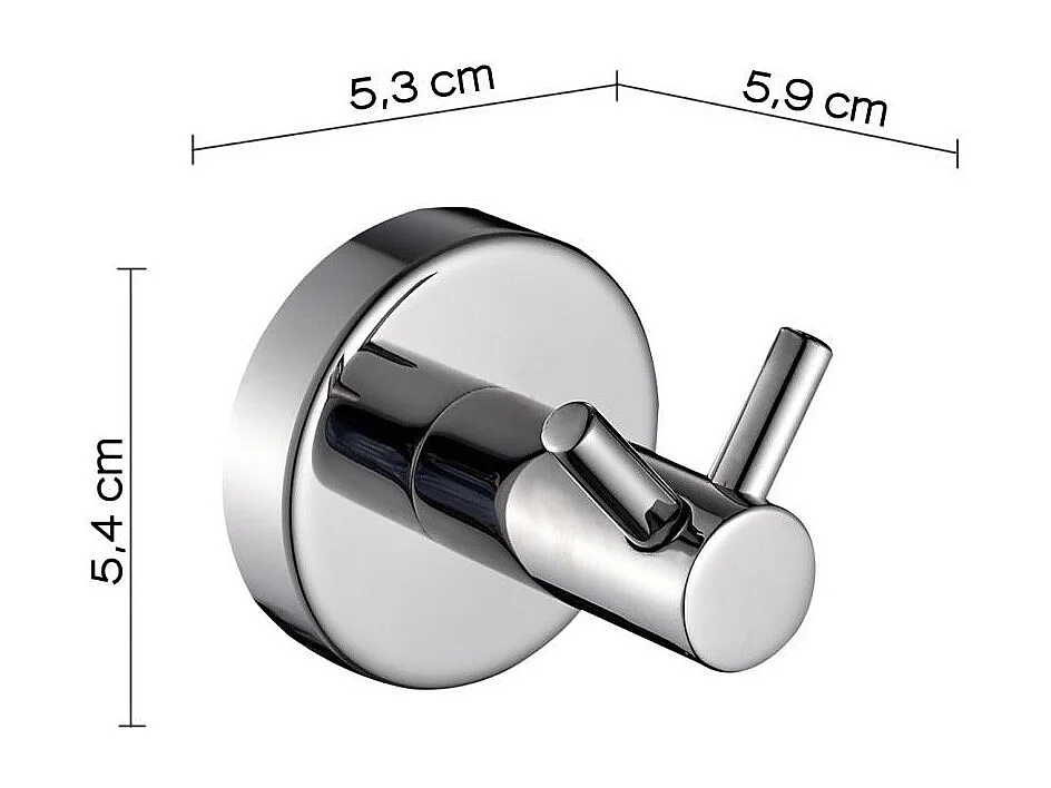 Double Porte-Manteau Mural En Acier Chromé Poli | Loto