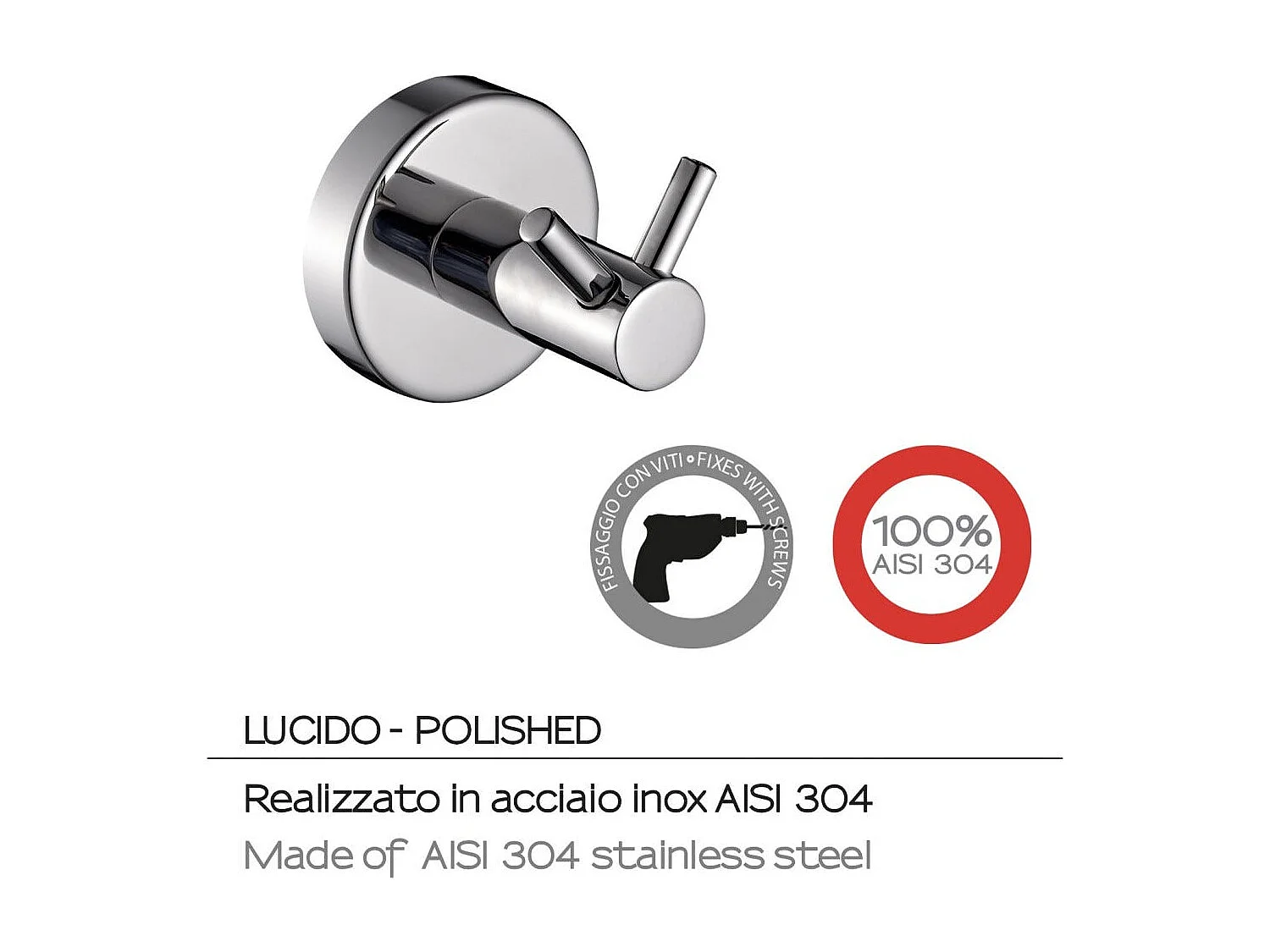 Double Porte-Manteau Mural En Acier Chromé Poli | Loto