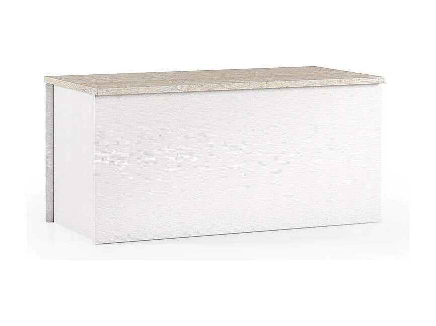 Coffre Avec Compartiment De Rangement Blanc Et Chêne