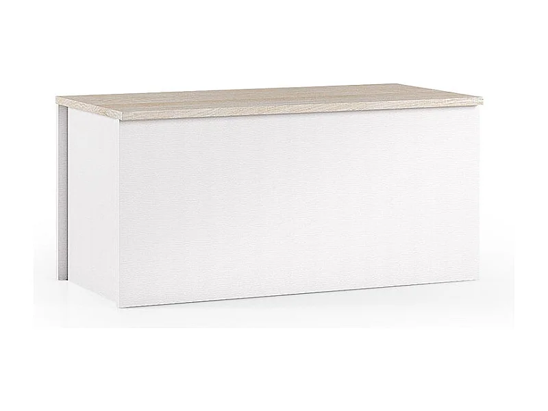 Coffre Avec Compartiment De Rangement Blanc Et Chêne