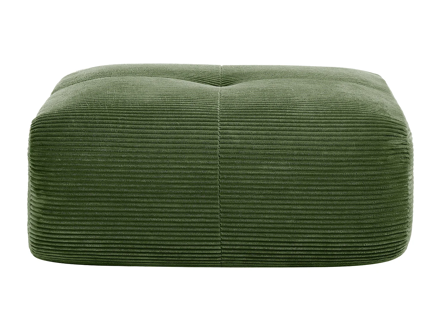 Canapé 1 place modulable en velours côtelé avec oreiller et pouf, Vert, 90x178x70cm