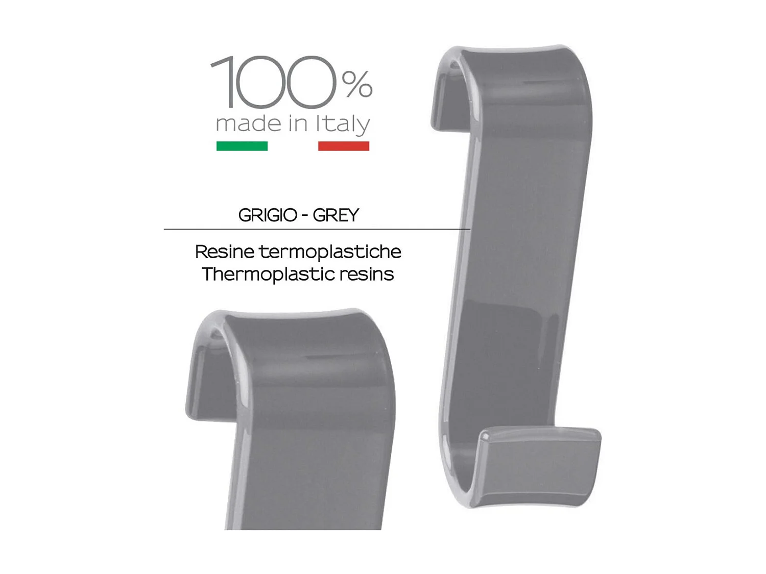 Crochet Pour Seche-Serviettes Gris | Merlino